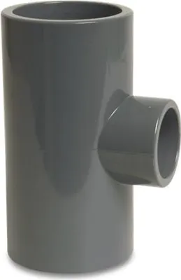 Obrázek produktu pro Mega T-kus 90° PVC-U 40 mm x 25 mm x 40 mm s lepicí objímkou 16 bar, šedý