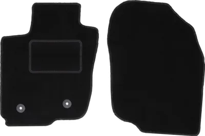 Produktbild von Velours-Fußmatten Vorne passend für Toyota RAV4 III (SUV, Bj. 2006-2013) –  schwarz, passgenau, mit Befestigungen set 2 Stk. - STANDARD