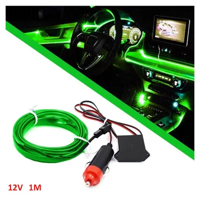Obrázok produktu pre LED pásik na osvetlenie interiéru palubnej dosky, zelené svetlo, 12 V, 1 m, ambientné osvetlenie