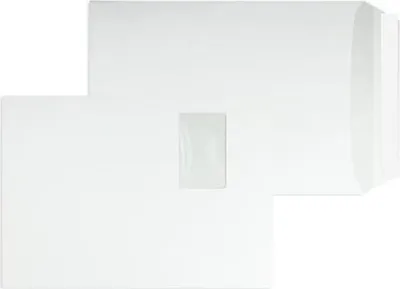 Produktbild von Versandtaschen C4 100g/qm haftklebend Fenster VE=250 Stück weiß