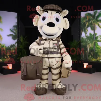 Produktbild von Braunes REDBROKOLY Zebra-Maskottchenkostüm mit Cargohose und Clutch