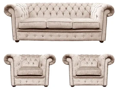 Produktbild von Chesterfield Couch Polster Sofa Klassische Leder Sofagarnitur Polster Couch Neu