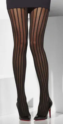 Produktbild von Strumpfhose mit vertikalen Streifen schwarz