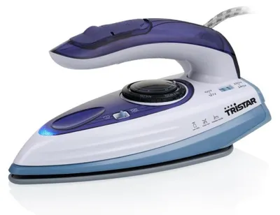 Produktbild von Tristar ST-8152 Reise-Dampfbügeleisen, Dampfbügeleisen, Keramik-Bügelsohle, 1,9 m, 15 g/min, Blau, 0,06 l