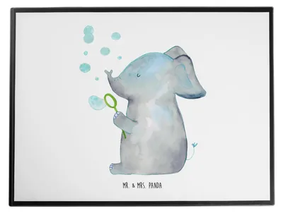 Produktbild von Mr. & Mrs. Panda Schreibunterlage Elefant Seifenblasen - Weiß - Geschenk, schreibtischunterlagen, Liebesspruch, malunterlagen, Tiere, Heimat, schreibtischunterlage, Liebe