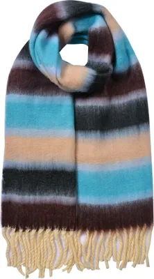 Produktbild von Clayre & Eef Winterschal Damen 37x210 cm Blau Synthetisch