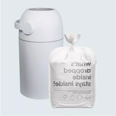 Obrázek produktu pro Kbel na plenky – Koš na odpad z plen – Hygienické skladování – Kompatibilní s běžnými sáčky – Pojme až 25 plenek – Šedá barva