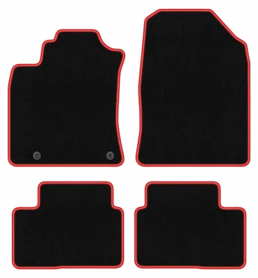 Produktbild von Velours-Fußmatten für Kia xCeed 2019- (Crossover) – 4-tlg, Schwarz/Rot, passgenau – Wielganizator CARLUX