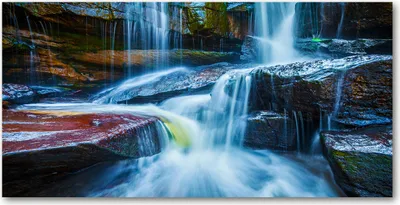 Produktbild von Tulup® Leinwandbild -100x50 cm - Wandkunst - Drucke auf Leinwand - Leinwanddruck  - Landschaften - Blau - Wasserfall Tropisch