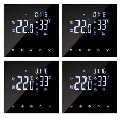 Produktbild von 4X Smart Thermostat 3A Warmwasserbereitung/Gasboiler Raumthermostate, programmierbares LCD Fussbodenheizung Wandthermostat, Manueller/automatischer Modus
