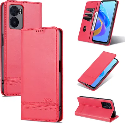 Image de Oppo A57 5G Housse en cuir, étui à rabat Portefeuille Fermeture magnétique Ständer Housse de protection pour Oppo A57 5G Rose