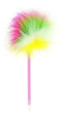 Produktbild von kugelschreiber pumpom regenbogen 20 cm rosa