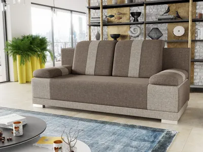 Produktbild von Sofa mit Schlaffunktion Imola - Schlafsofa mit Bettkasten, Couch, Bettsofa, Polstersofa, Klappsofa, Sofagarnitur (Beige (Sawana 02 + Sawana 27))