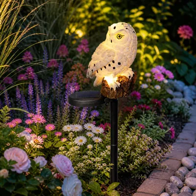 Produktbild von Solar LED Gartenstecker Deko Solarleuchte beleuchtet Eule