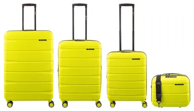 Produktbild von Franky ABS13 76/66/55er + BC Trolley 4er SET Dehnfalte Hartschale lime green