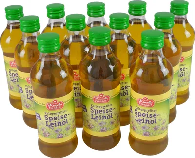 Produktbild von Kaltgepresstes Leinöl von Kunella Feinkost - 12er Pack (12 Flaschen à 250 ml)
