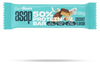 Produktbild von GymBeam - ASAP 50% Proteinriegel, 50 g, Kokos