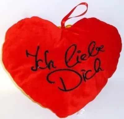 Immagine prodotto di Cuore di peluche rosso "Ti amo" di circa 18 cm, cuore di peluche in velluto