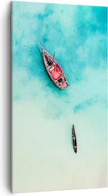 Produktbild von Bild auf Leinwand - Leinwandbild - Insel Boot Schiff Ozean - 45x80cm - Wand Bild - Wanddeko - Leinwanddruck - Bilder - Kunstdruck - Wanddekoration - Leinwand bilder - Wandkunst - PA45x80-2923
