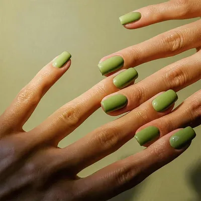 Image de Ceboic 24Pcs Ongles French Tip carrés Vert Avocat