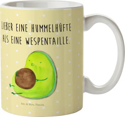 Produktbild von Mr. & Mrs. Panda Pott Avocado Pfeifen - Gelb Pastell - Geschenk, Camping Tasse, Kindertasse, Trinklernbecher, Kunststoffbecher, Plastikbecher, Reisebecher, Gesund