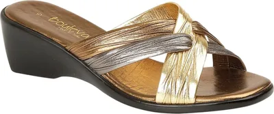 Produktbild von Lucia Damen Sandale / Pantolette mit Absatz DF217 (39 EUR) (Bronze/Zinn/Gold)