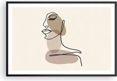 Produktbild von Gerahmtes Poster - Schwarzer Rahmen - Linie Kunst Boho - 91,5x61 cm - Wand Bild - Wanddeko - Wandbilder - Kunstposter - Wandposter - Bilderrahmen - Bilder - Kunstdruck Wanddekoration - P2BAA91x61-4728