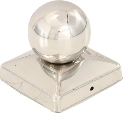 Produktbild von vidaXL Pfostenkappen 6 Stk. Kugelform Edelstahl 81 x 81 mm