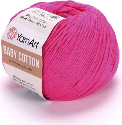 Produktbild von YarnArt Baby Baumwolle - Intensives Pink, 50g 165m, Ideal für Kinder- und Sommeraccessoires