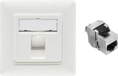 Produktbild von ProfiPatch Keystone Netzwerkdose Datendose Unterputz Cat8 2000MHz 1-Port geschirmt weiß