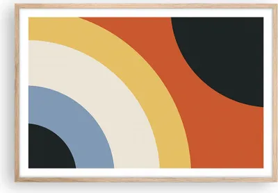 Produktbild von Gerahmtes Poster - Rahmen in heller Eiche - Abstraktion die Farben Radius - 91,5x61 cm - Wand Bild - Wanddeko - Wandbilder - Wandposter - Bilderrahmen - Bilder - Kunstdruck - Wandbild P2NAA91x61-4267