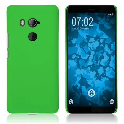 Produktbild von PhoneNatic Case kompatibel mit HTC U11 Plus - Hülle grün gummiert Hard-case Cover