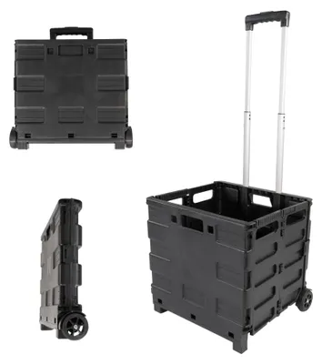 Image de Chariot de courses pliable - Noir - Capacité de charge : 35 kg
