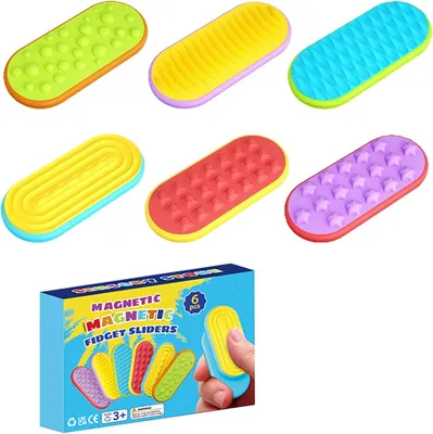 Produktbild von 6er Pack Magnetische Fidget Sliders Silikon Magnet-Slider, Magnetisches Antistress-Spielzeug Set, Haptisches Schiebe-Spielzeug Für ADHS Erwachsene