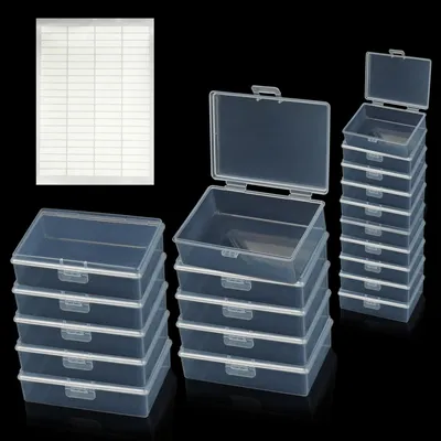 20 transparente Aufbewahrungsboxen mit Deckel, 2 Größen, stapelbar