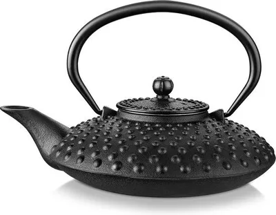 Produktbild von Asiatischer Teepot, schwarz, gusseisern, strukturiert