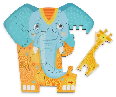 Productafbeelding van Omgoods - 2-in-1 Puzzel met Olifantenthema voor Kinderen