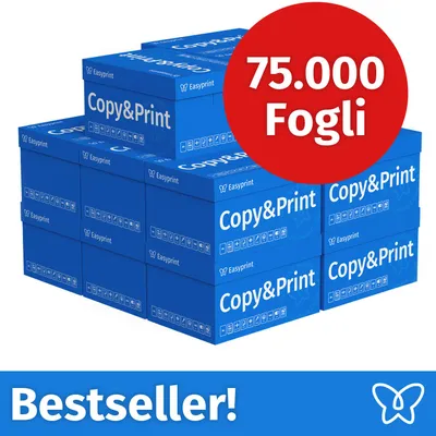 Immagine prodotto di NUOVO: Easyprint Carta per stampanti e fotocopie 75000 fogli 150 x 500 A4 Premium Bianco brillante CIE 160 Vincitrice del test Certificata PEFC