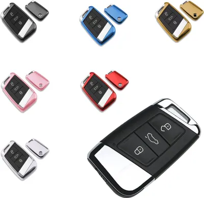 Produktbild von Gehäuse Cover Schlüssel Hülle Tasche für Skoda Fabia Octavia Superb Karoq Rapid, Farbe Schlüssel-Cover:Pink