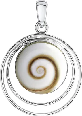 Produktbild von V Anhänger 925/- Sterling Silber 3,0cm weiß Muschel weiß 342240081R