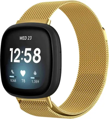Productafbeelding van imoshion Milanees magnetisch bandje voor de Fitbit Versa 3 - Maat M - Goud