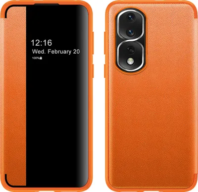 Produktbild von Honor 80 Pro Hülle, Schlank Kunstleder Klapp Ledertasche Schutzhülle für Honor 80 Pro Orange