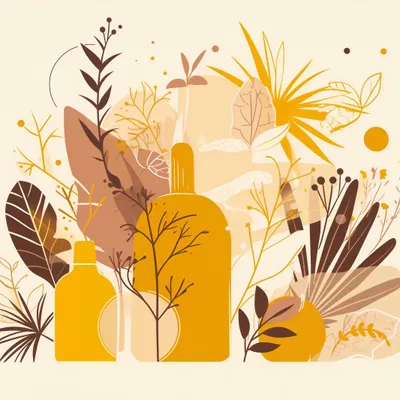 Image de Poster 80 x 80 cm Plantes dorées