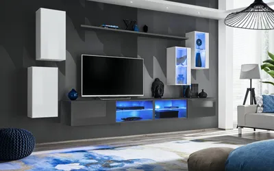 Obrázek produktu pro Stěna do obývacího pokoje RIONATA 25 - bílá / grafit