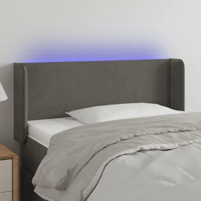 Produktbild von The Living Store LED Kopfteil Dunkelgrau 103x16x78/88 cm Samt