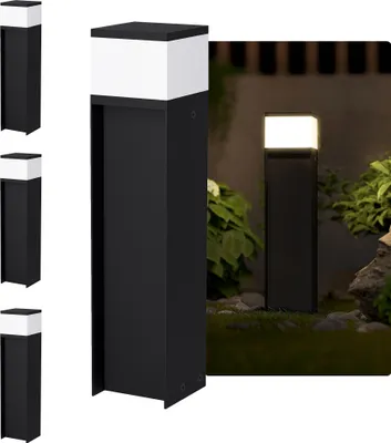 Produktbild von SSC-LUXon ZAVO 4er Set Pollerleuchte Lichtsäule Wegeleuchte Standleuchte schwarz IP44 - Gartenlampe Wegelampe für draußen 230V