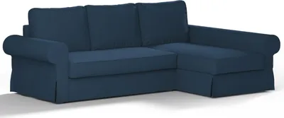 Produktbild von Dekoria Bezug für Backabro Bettsofa / Recamiere, marinenblau , Bezug für Bettsofa Backabro mit Recamiere