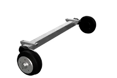 Zdjęcie produktu dla Oś przyczepy do Peitz EBG10 i EBG12U 1350Kg a=1000 5x112 z linkami hamulcowymi