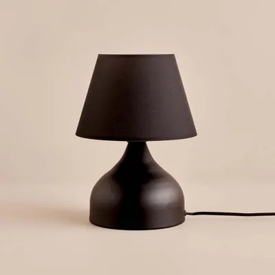 Image de Opviq, AYD-3433, lampe de table, 100 % tissu, noir, 22 x 22 x 32 cm