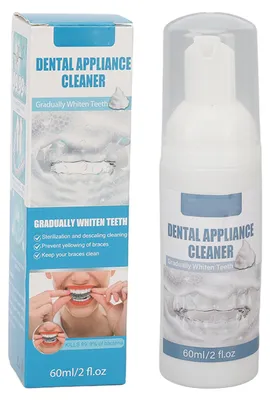 Produktbild von 2 Stück 60 ml Zahnspangenreiniger Anhaltender Duft Geruchsentfernung Gefälschter Zahnfleckenserum
